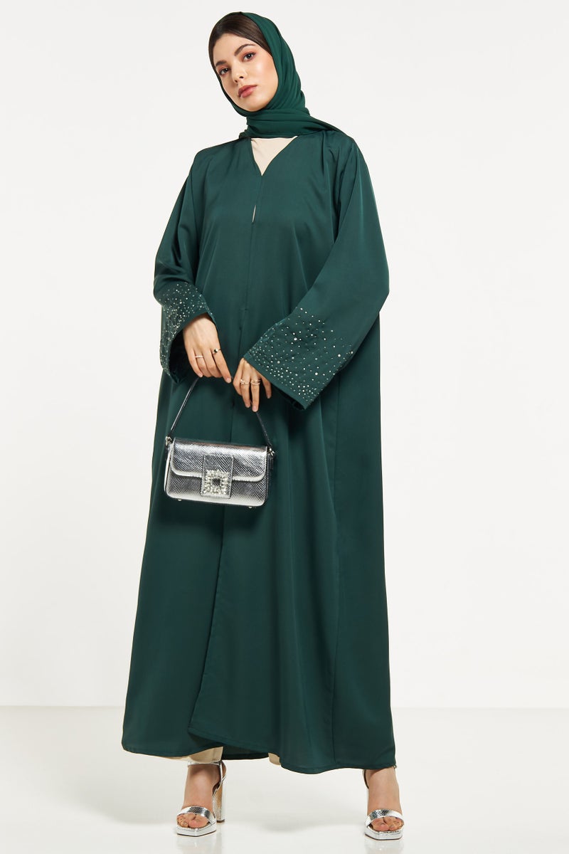 Moistreet Embellished Flared Sleeve Abaya - Image 1