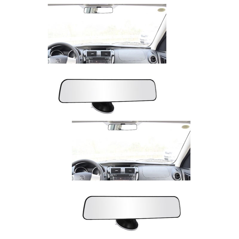 2pcs Panoramic Rear view Mirror Universal Wide Angle Rear View Mirror with Installation - Image 1