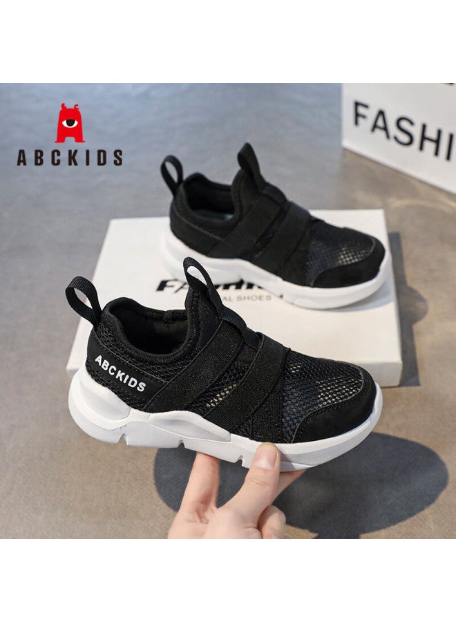 Abc Kids Kids Summer Mesh Shoes Boys Breathable Slip-on Casual Shoes Girls Sports Shoes 3351py Black Size 33 - Image 1