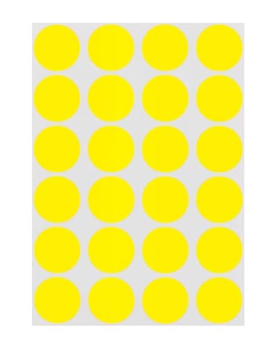 ChromaLabel 3/4 Yellow, Color Coding Dot Labels on Sheets | Permanent Adhesive, 0.75 in. - 1,008 Round Stickers per Pack Color Yellow, Model: ACAL03768, Office/School Supply Store - Image 1