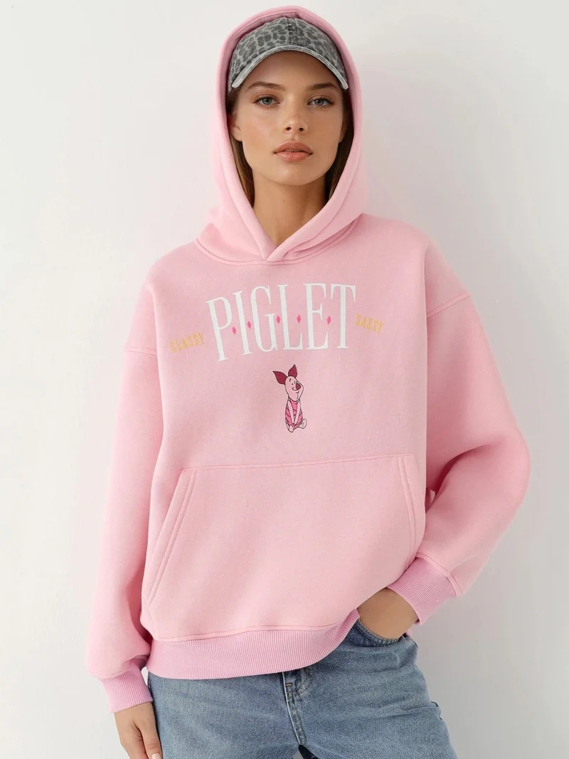 HICCUP Oversized Printed Hooded Sweatshirt