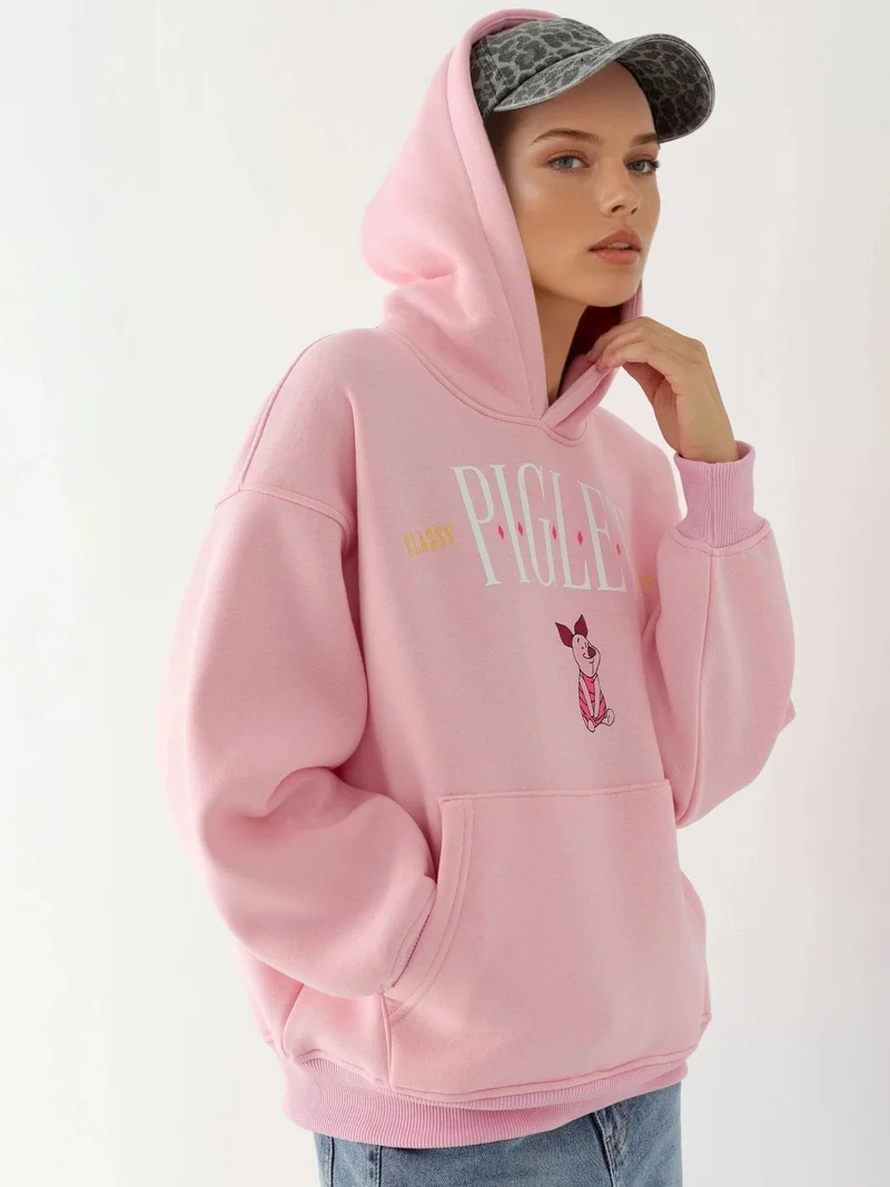 HICCUP Oversized Printed Hooded Sweatshirt