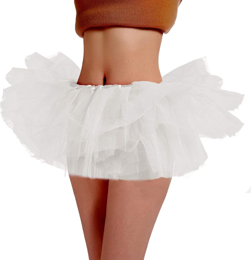 Phantomon Tutu Skirt Women's Teens Classic Elastic 5 Layered Tulle Ballet Skirt, 1950s Vintage Style Short Skirt, Adult Size - Image 2
