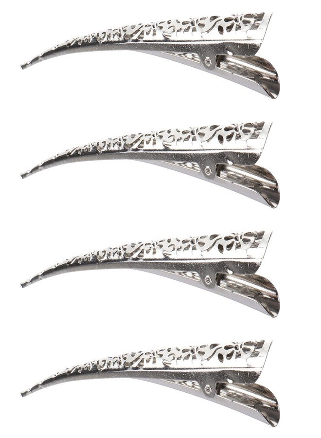 ifundom Billed Hair Clips, 4 Packs Hollow Style Hair Clip Rustproof Metal Alligator Curl Clips with Holes for Hair Styling, Hair Coloring - Image 1
