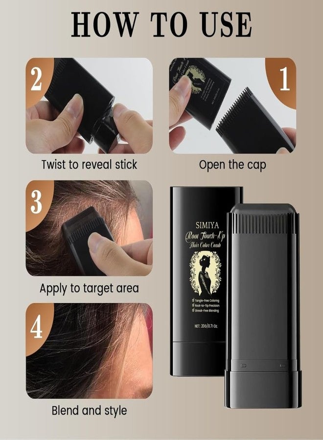 SIMIYA Hair Color for White Hair Coverage | Waterproof & Sweat-Proof | Easy Comb Applicator | Quick Root Touch-Up for Men & Women | Temporary Black Hair Color Pen | Pack of 1 - Image 5