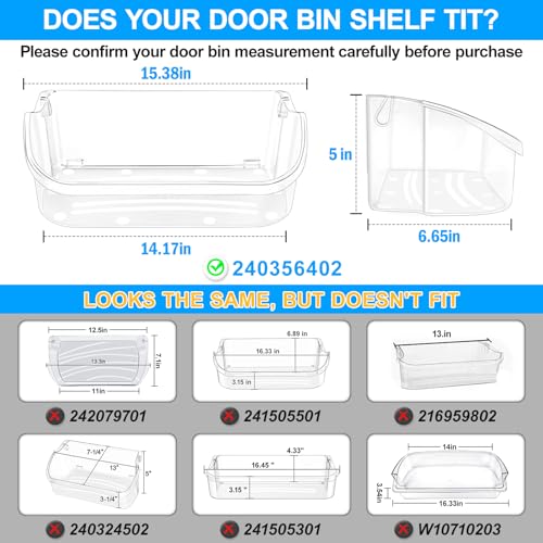 Alvar UPGRADED 240356402 Refrigerator Door Bin Compatible with Frigidaire Door Shelf Replacement Frigidaire Gallery Door Shelf Refrigerator Shelves FGHS2631PF4A FFSS2615TS0 LFSS2612TF0 LFSS2612TE0 Door Bin - Image 2