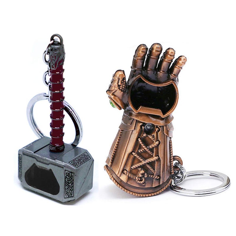 Nidavellir Nidavellir 2Pack Hammer Keychain Bottle Opener and Glove Keychain Bottle Opener Beer Gifts Bottle Opener for Men Husband Dad Grandpa Boyfriend