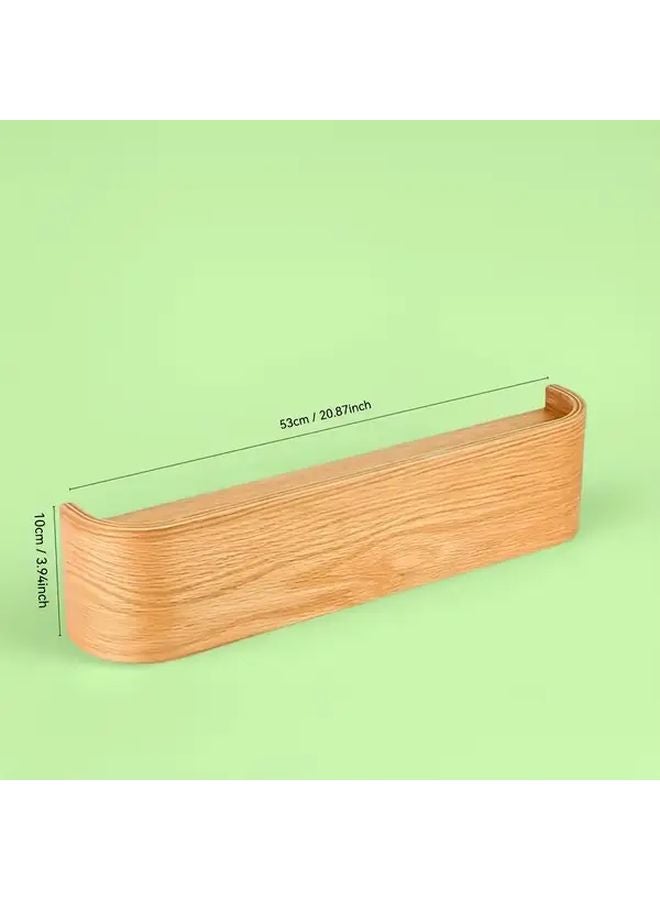 Oak Color Minimalist Wooden Wall Hook Invisible Design Space Saving Storage Multiple Hooks - Image 4