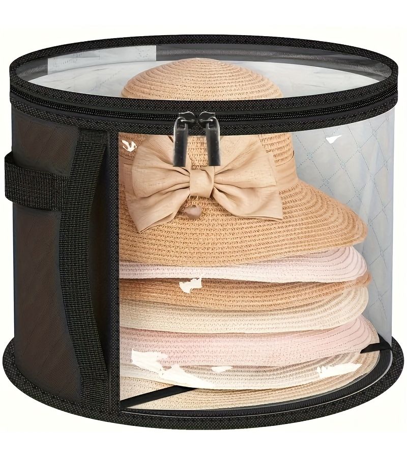 Black Multi-Functional Storage Box with Inner Bag Transparent Double Zipper Handle Shoulder Strap for Hats Toys Wardrobe Commuting Holiday Gift - Image 3