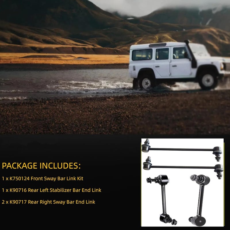 HHCM 4pc Front Rear Sway Bar Link Kit K750124 K90716 K90717, Front Stabilizer Bar End Links and Rear Sway Bar End Links for Honda Pilot 2006 2007 2008, Suspension Stabilizer Bar Link - Image 3