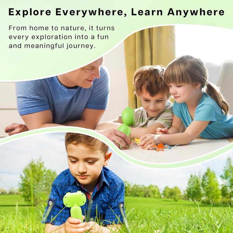TINYLENS GreenPeek Kids Microscope, Handheld MiniScope for Kids, 2" Screen,1000x Mini Portable Pocket Digital Microscope for Kids, 32GB Card, Kids Educational Science Kit, Birthday Gift for Kids - Image 5