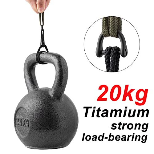 FEGVE Key Rings with Screw Shackle, Heavy Duty Strong Titanium D Rings Car Fob Key Chain Holder (Black 1/2 inch-2) - Image 4