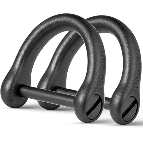 FEGVE Key Rings with Screw Shackle, Heavy Duty Strong Titanium D Rings Car Fob Key Chain Holder (Black 1/2 inch-2) - Image 1