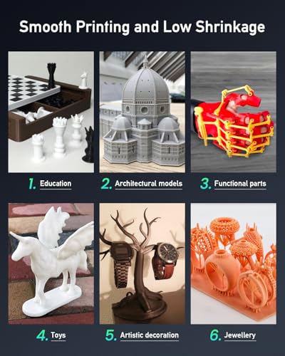 SUNLU 2000G ABS Like Resin for 3D Printer, 405nm UV Curing Photopolymer Rapid 3D Resin for 2K 4K 6K 8K LCD/DLP/SLA 3D Printers, Non-Brittle & High Precision & Low Shrinkage, 2KG, Dark Grey - Image 5