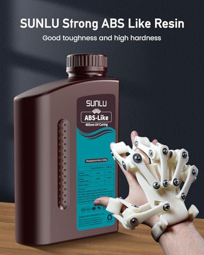 SUNLU 2000G ABS Like Resin for 3D Printer, 405nm UV Curing Photopolymer Rapid 3D Resin for 2K 4K 6K 8K LCD/DLP/SLA 3D Printers, Non-Brittle & High Precision & Low Shrinkage, 2KG, Dark Grey - Image 2