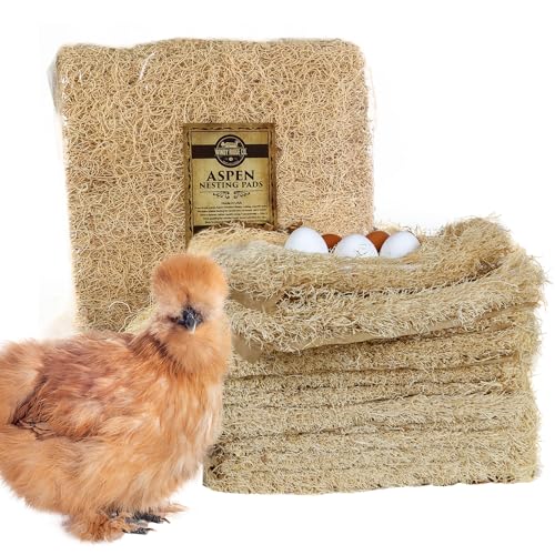 Windy Ridge Co. Windy Ridge Co Natural Chicken Nesting Pads  10 Pack  Aspen Excelsior Bedding Hen Nest Box Liners  USA Made  13 x 13 