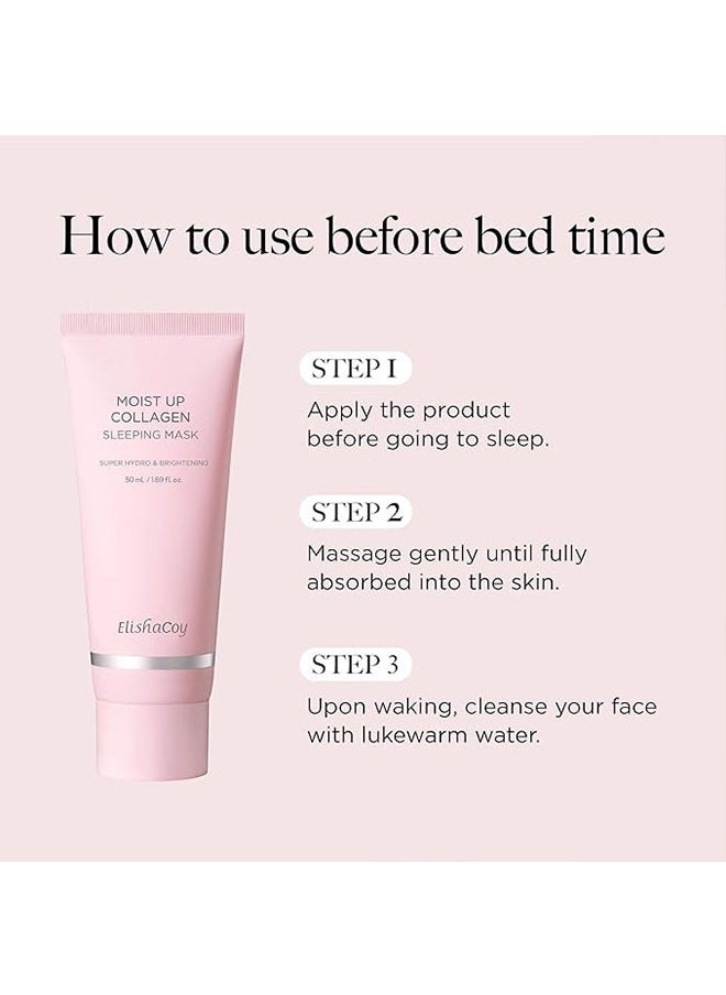 elishacoy - Moist Up Collagen Sleeping Mask, Super Hydro and Brightening, 50ml - Image 1