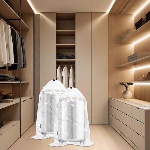 Klmnop 62 x 31 Inch Extra Large Clear Drawstring Plastic Bags, 3 Pack 4 Mil Dustproof Luggage Storage Bag for Suitcase, Multi-Purpose Storage Bags for Suitcase Garage,Blanket, Toys Organizer(Clear) - Image 4