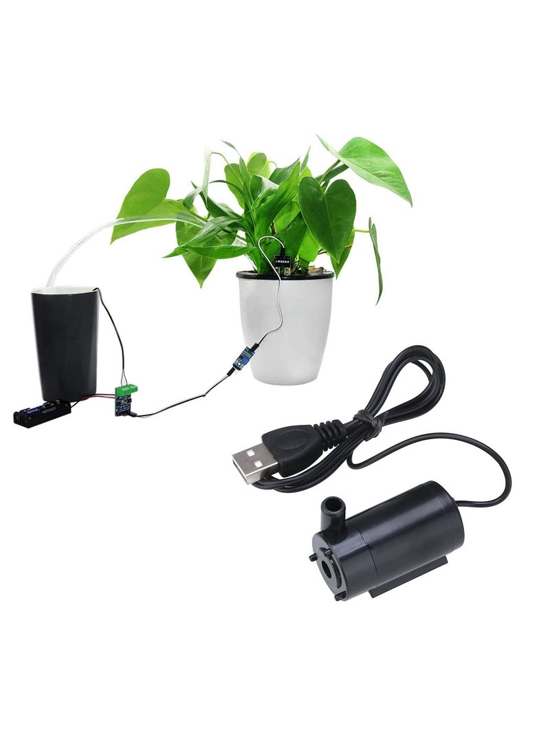SYOSI 3Pcs DC 3 5V USB Micro Submersible Mini Water Pump for Aquariums Fish Tank Pond Fountain Hydroponics Garden Fountain Waterfall Black - Image 3