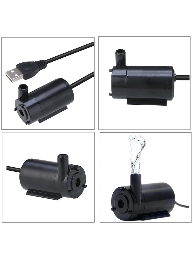 SYOSI 3Pcs DC 3 5V USB Micro Submersible Mini Water Pump for Aquariums Fish Tank Pond Fountain Hydroponics Garden Fountain Waterfall Black - Image 4
