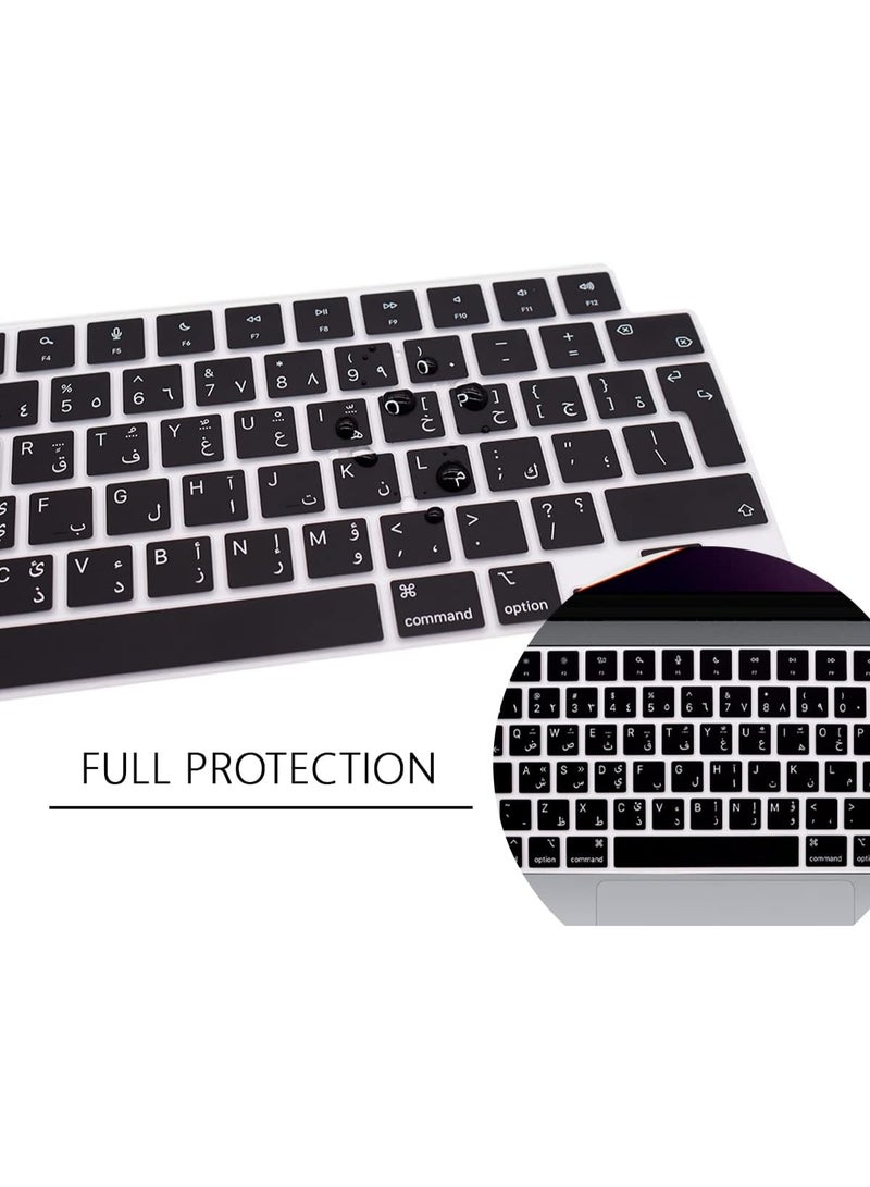 Arabic Keyboard Cover for MacBook Air 13.6” & 15” (2022–2024 M1/M2/M3) & MacBook Pro 14” & 16.2” (2021–2023 M1/M2/M3 Pro/Max) – EU Layout Silicone Keyboard Protector - Image 5