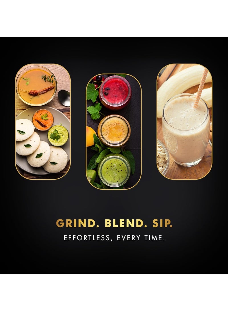 Sujata MG01 Mixer Grinder 1000Watts | Double Ball Bearing Motor|24000 RPM| Non-Stop 90 Mins Running|3 Jars including 1750ml Blender, 1000ml Grinder, 500ml Chutney Jar| (Black) - Image 3