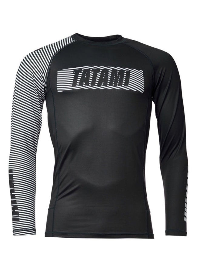 Tatami Fightwear - ESSENTIAL 3.0 LONG SLEEVE RASH GUARD - BLACK & WHITE - M - Image 1