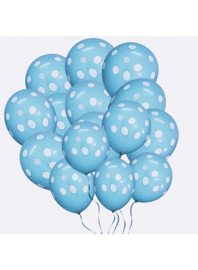 مجموعة بالونات زرقاء سماوية منقطة من 25 قطعة - بالونات حفلات - بالونات لاتكس زرقاء سماوية مقاس 12 بوصة لتزيين أعياد الميلاد/الحفلات، ديكور حفلات استقبال المولود، بالونات حفلات ذات طابع خاص (زرقاء سماوية منقطة، 25)