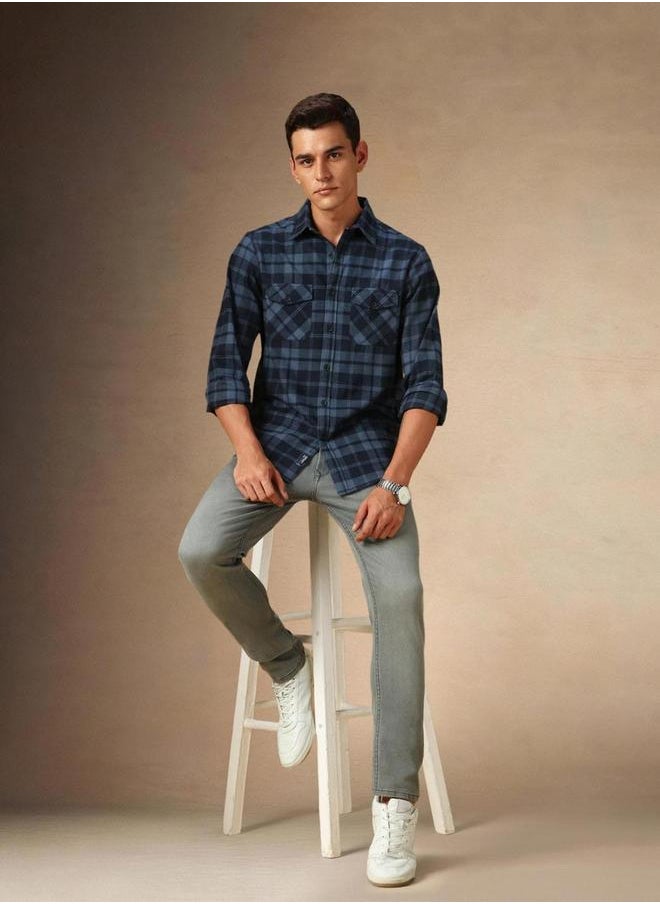 Dennis Lingo Plaid Flannel Long Sleeves Shirt by Styli  - Image 2