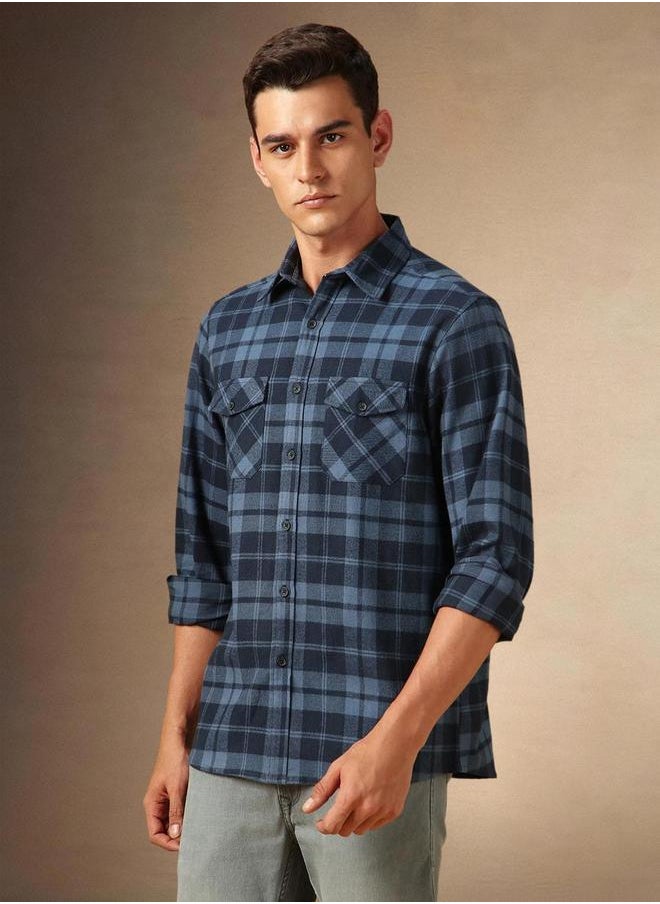 Dennis Lingo Plaid Flannel Long Sleeves Shirt by Styli  - Image 5