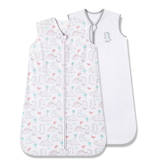 SLEEP SACK 1824 MONTHS 05 TOG BABY WEARABLE BLANKET WITH 2WAY ZIPPER EXTRA SOFT COTTON SLEEVELESS SLEEPING SACK 2 PACK WOODLAND DINOSAURS