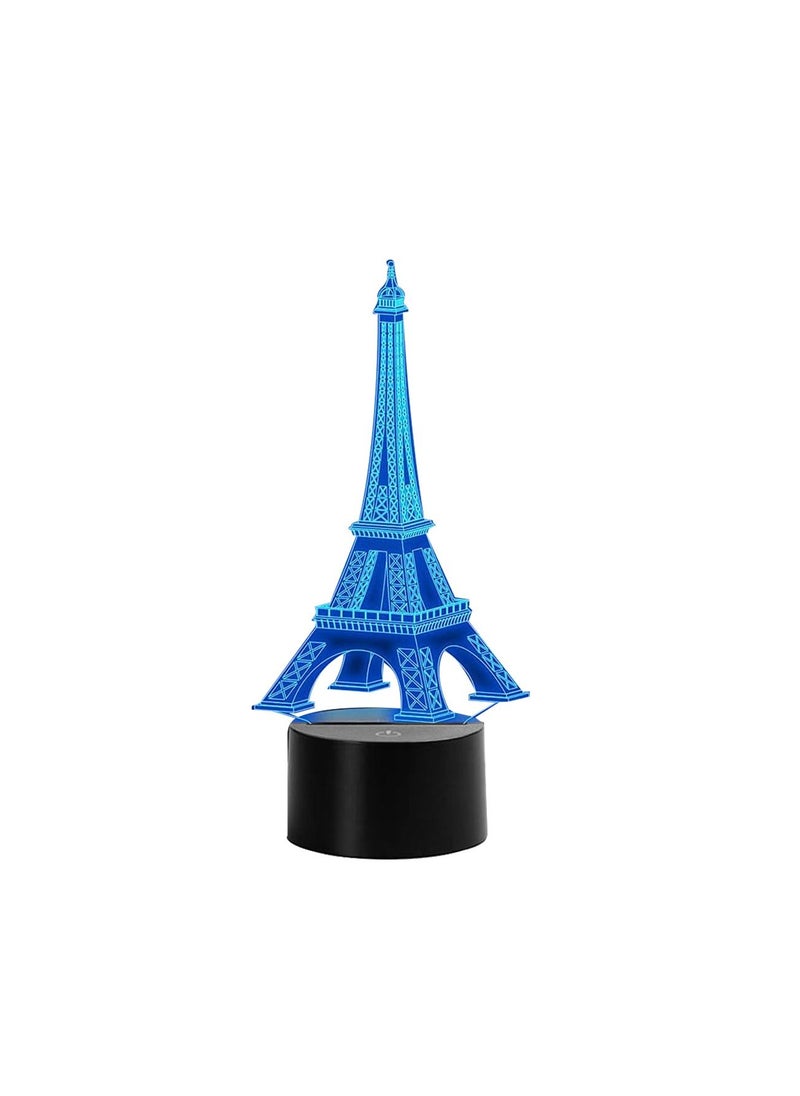 Generic - 3D Night Lamp Optical Novelty Illusion Led Light Home Decoration Visual RGB Gradient Table Lamps for Kids (Eiffel Tower) - Image 1