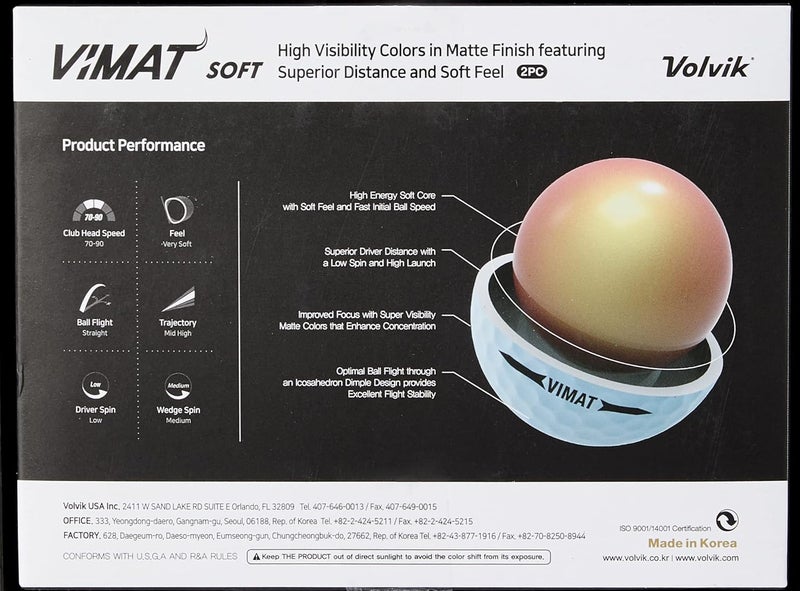 Volvik Vimat Soft Golf Balls (Yellow) - Image 2