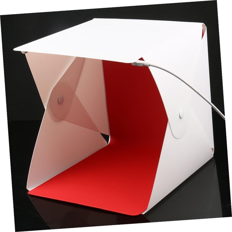 Mini Photo Box Folding Light Box Tent with LED Lighting Cube, Portable 20cm Photo Studio Softbox with 4 Color Backdrops for Product Photography - Image 5