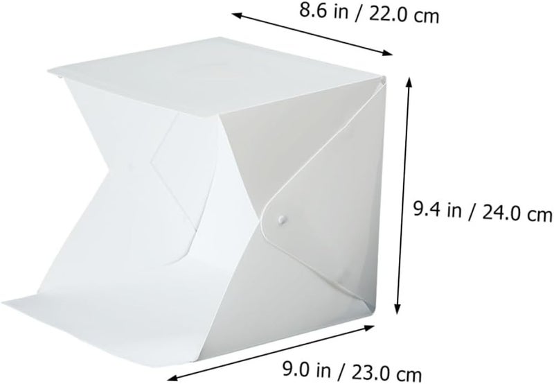 Mini Photo Box Folding Light Box Tent with LED Lighting Cube, Portable 20cm Photo Studio Softbox with 4 Color Backdrops for Product Photography - Image 2