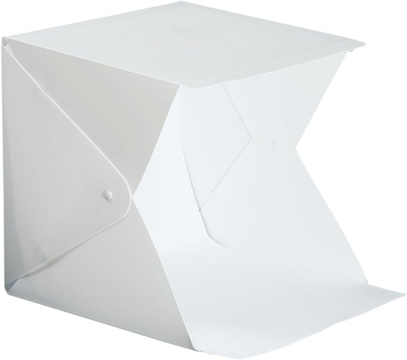 Mini Photo Box Folding Light Box Tent with LED Lighting Cube, Portable 20cm Photo Studio Softbox with 4 Color Backdrops for Product Photography - Image 1