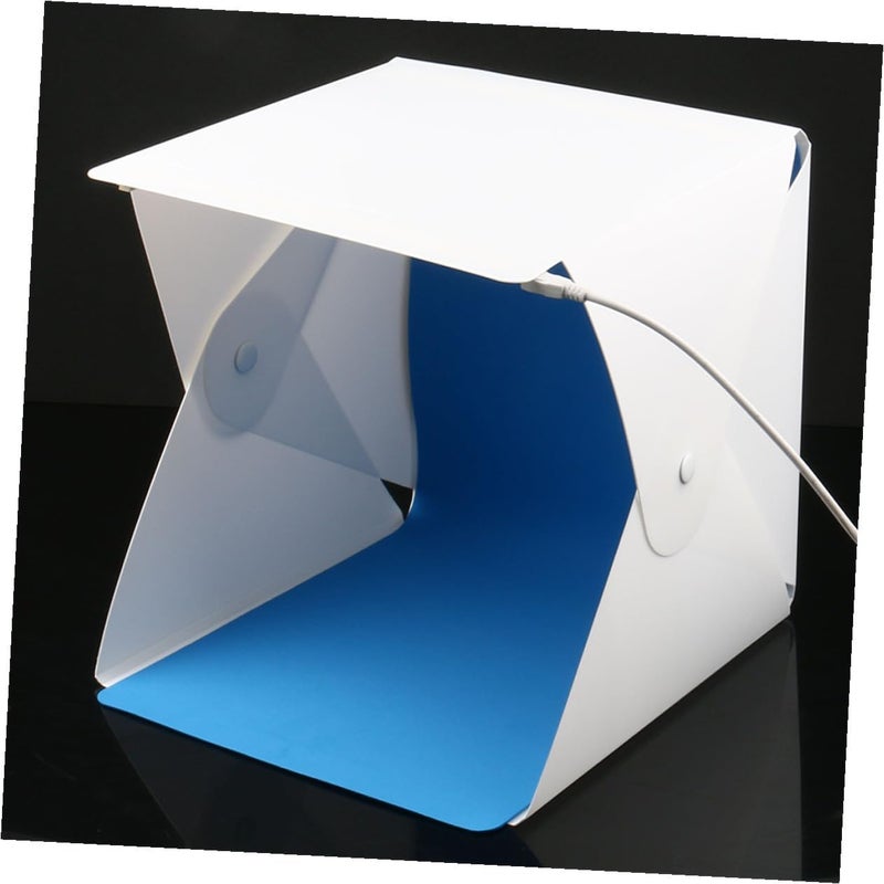Mini Photo Box Folding Light Box Tent with LED Lighting Cube, Portable 20cm Photo Studio Softbox with 4 Color Backdrops for Product Photography - Image 4