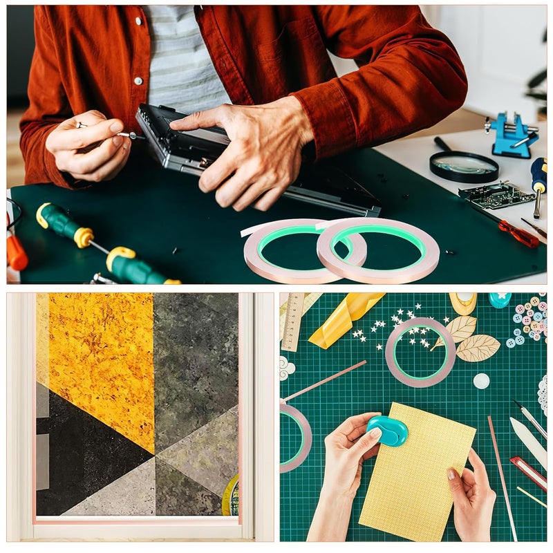 Copper Foil Tape 6.35mm x 20M Conductive Self Adhesive for EMI Shielding Guitar Stained Glass - Image 4