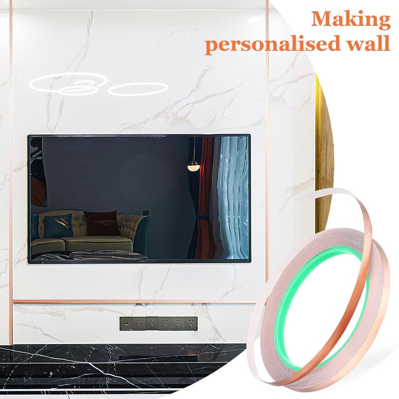 Copper Foil Tape 6.35mm x 20M Conductive Self Adhesive for EMI Shielding Guitar Stained Glass - Image 5