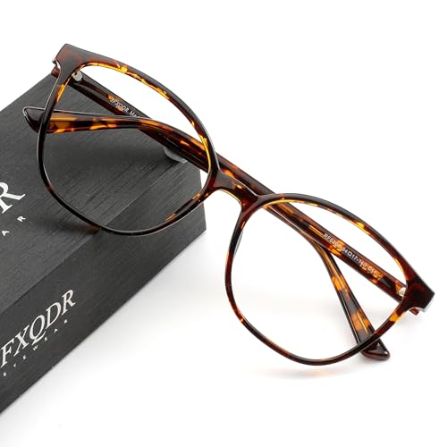 JFXQDR Women's Blue Light Blocking Glasses, TR90 Frame Computer Gaming Glasses Anti Eyestrain & UV Glare RF6208 (Coco Tortoise) - Image 1