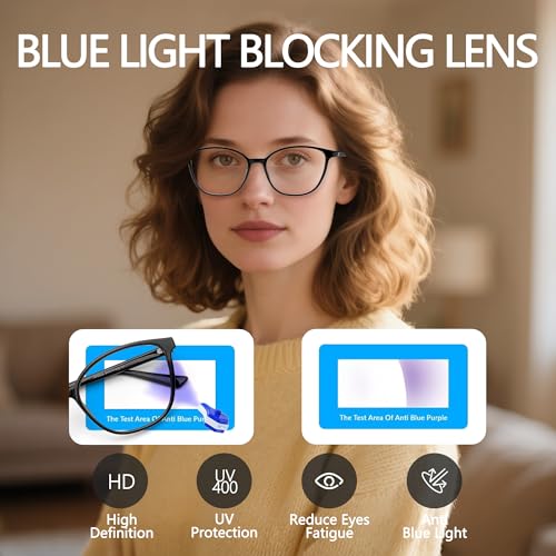 JFXQDR Women's Blue Light Blocking Glasses, TR90 Frame Computer Gaming Glasses Anti Eyestrain & UV Glare RF6208 (Coco Tortoise) - Image 5