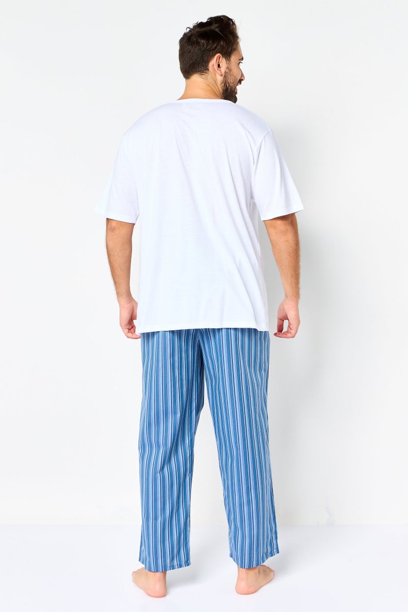 English Laundry Men 2 Pieces Stripe Top And Pants Pyjama Set, Multicolor - Image 3