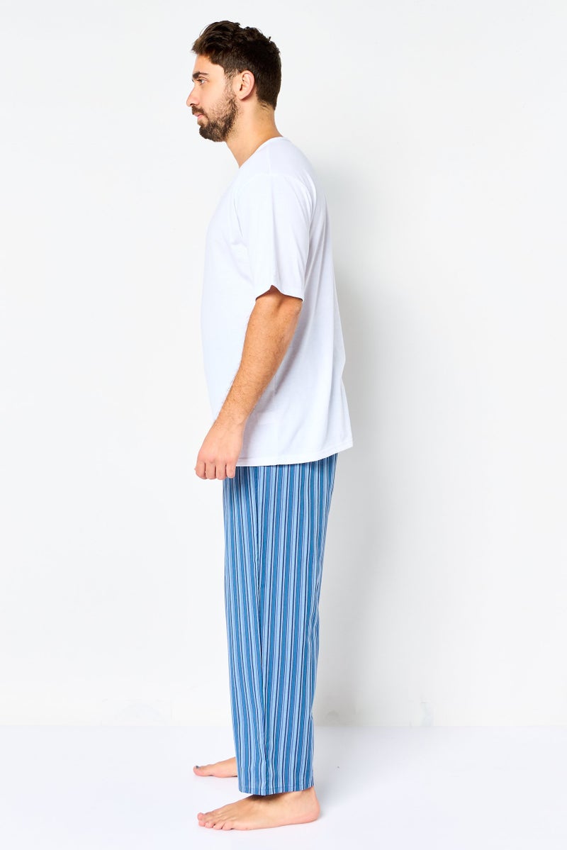 English Laundry Men 2 Pieces Stripe Top And Pants Pyjama Set, Multicolor - Image 4