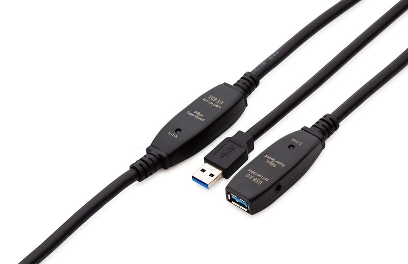 MutecPower 50 Feet Active USB Extension Cable 3.0 Male to Female with 2 Extension chipsets Signal Booster - Active Extension/Repeater Cord 15 Meters / 50 Feet (AC Power Supply Included) - Image 3