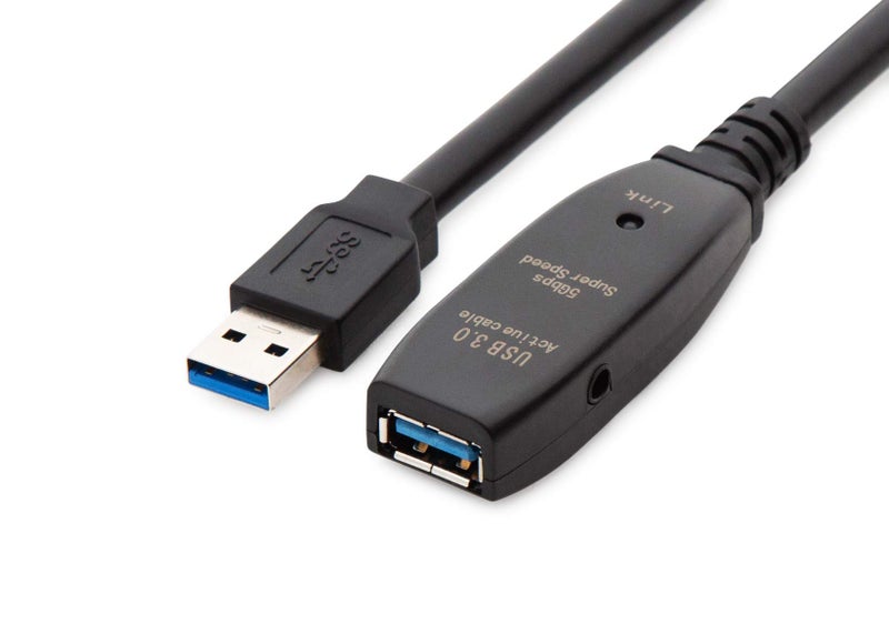 MutecPower 50 Feet Active USB Extension Cable 3.0 Male to Female with 2 Extension chipsets Signal Booster - Active Extension/Repeater Cord 15 Meters / 50 Feet (AC Power Supply Included) - Image 4
