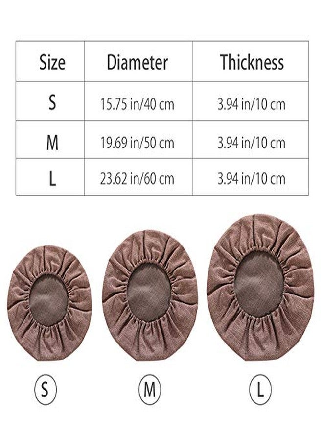 Kelendle Round Floor Pillow Cover Tatami Floor Cushion Cover Straw Japanese Futon Cover Meditation Seating Ottoman Throw Cover Protector for Living Room Indoor Outdoor Coffee,23.62 inches - Image 2