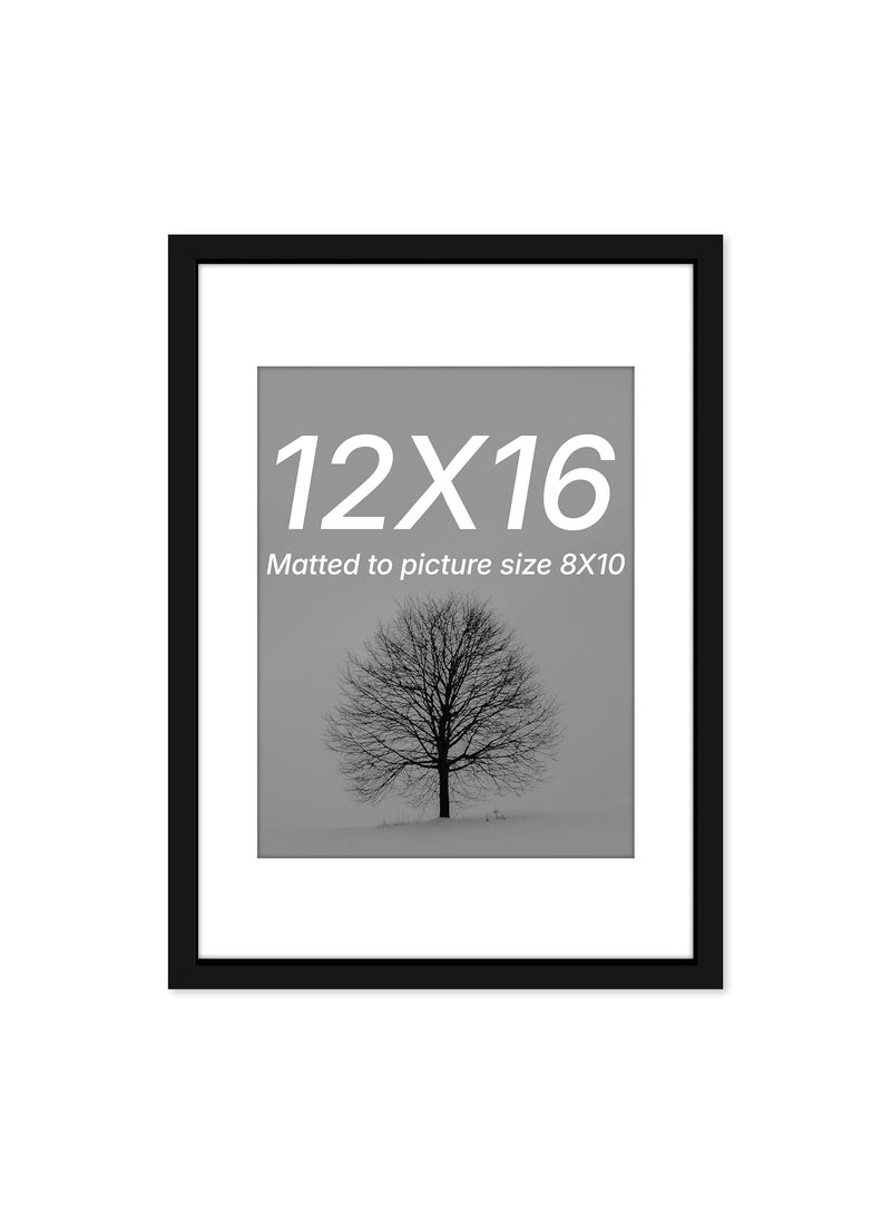 Art Street Art Street Synthetic Document Large Size Wall Photo Frame, Big Frames For Wall Artwork, Certificates, Picture & Photographs Home Decor(12x16 Inch, Matted To: 8x10 Inch, Black)  - Image 1