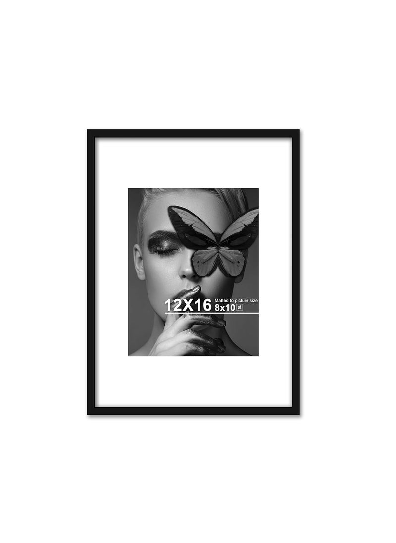 Art Street Art Street Synthetic Document Large Size Wall Photo Frame, Big Frames For Wall Artwork, Certificates, Picture & Photographs Home Decor(12x16 Inch, Matted To: 8x10 Inch, Black)  - Image 4