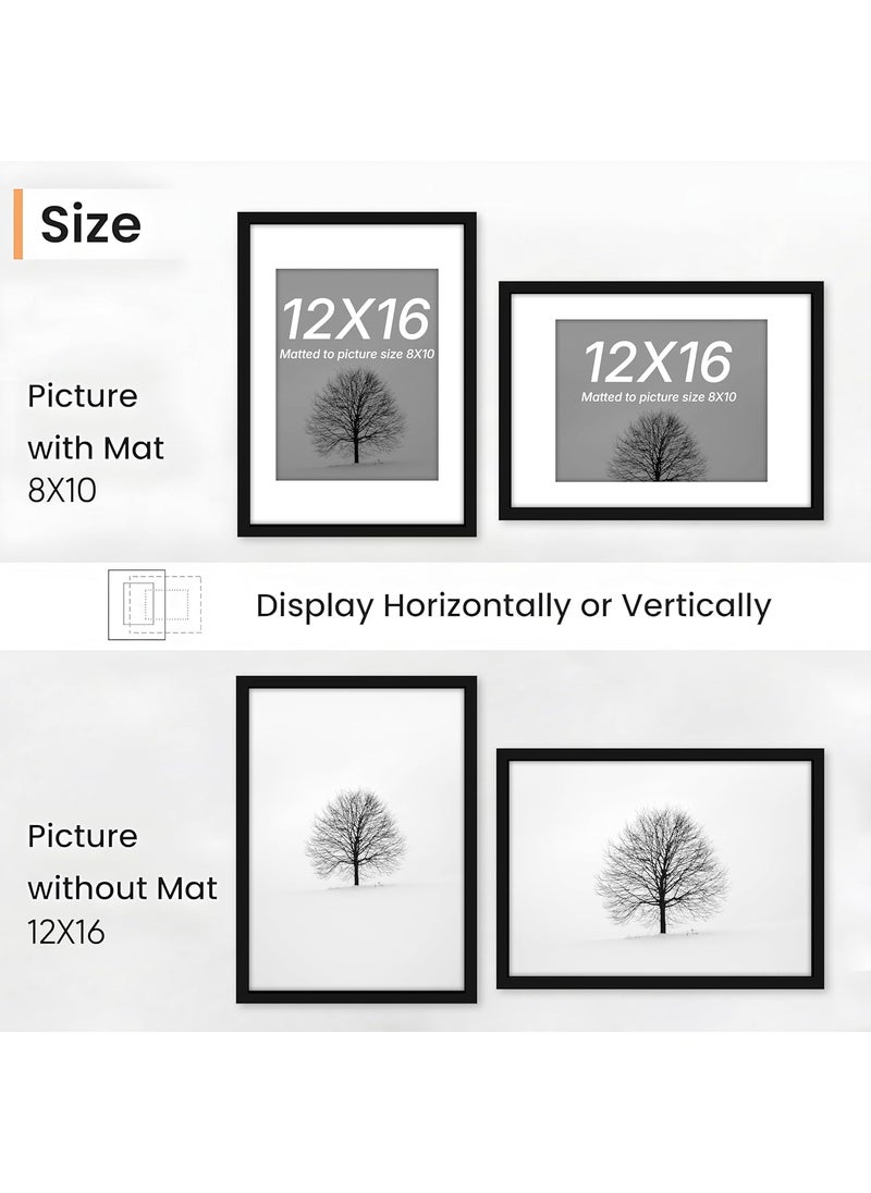 Art Street Art Street Synthetic Document Large Size Wall Photo Frame, Big Frames For Wall Artwork, Certificates, Picture & Photographs Home Decor(12x16 Inch, Matted To: 8x10 Inch, Black)  - Image 3