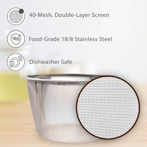 TIKUSAN Teapot Tea Pot Replacement Stainless Steel Mesh Strainer Tea Infuser Made in Japan (50(1.7"-1.9")) - Image 3